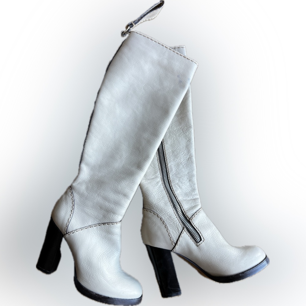 Chloe Tall White Leather Boot